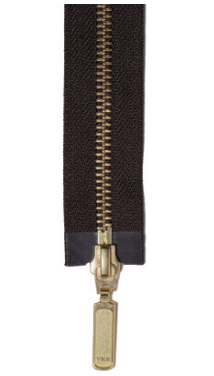 Brown zipper tape with Gold hardware