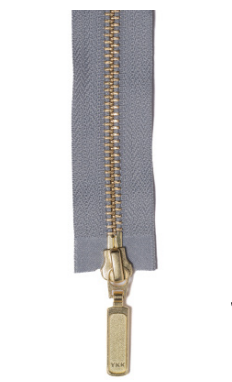 Pewter zipper tape with Gold hardware