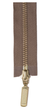 Tan zipper tape with Gold hardware