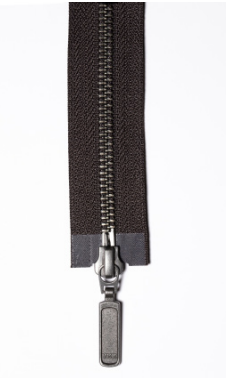 Brown zipper tape with Gunmetal hardware