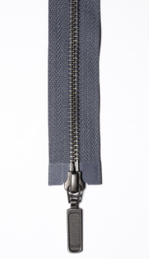 Medium grey zipper tape with Gunmetal hardware