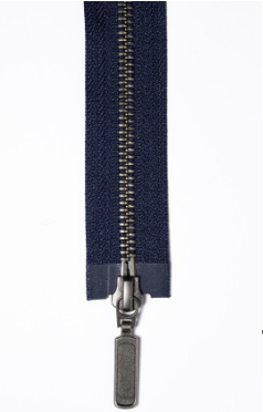 Navy zipper tape with Gunmetal hardware
