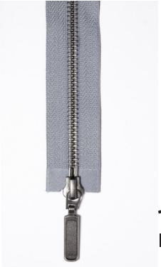 Pewter zipper tape with Gunmetal hardware