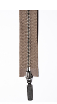 Tan zipper tape with Gunmetal hardware