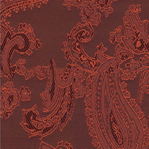 Cinnabar Paisley Signature Lining in russet red jacquard