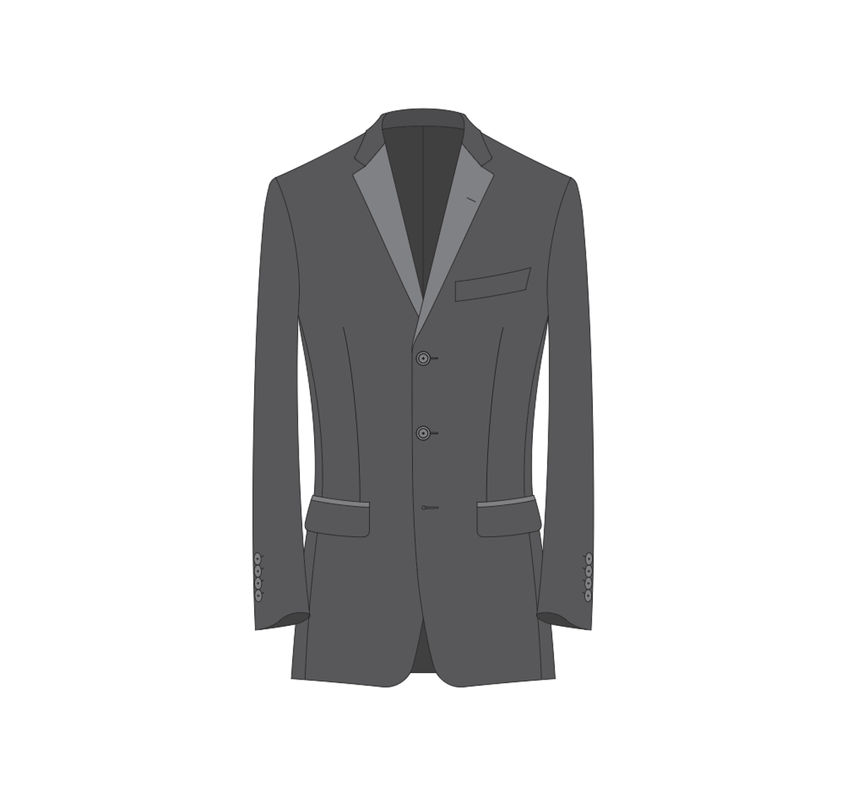 Two-button peak-lapel dinner jacket and tuxedo reference