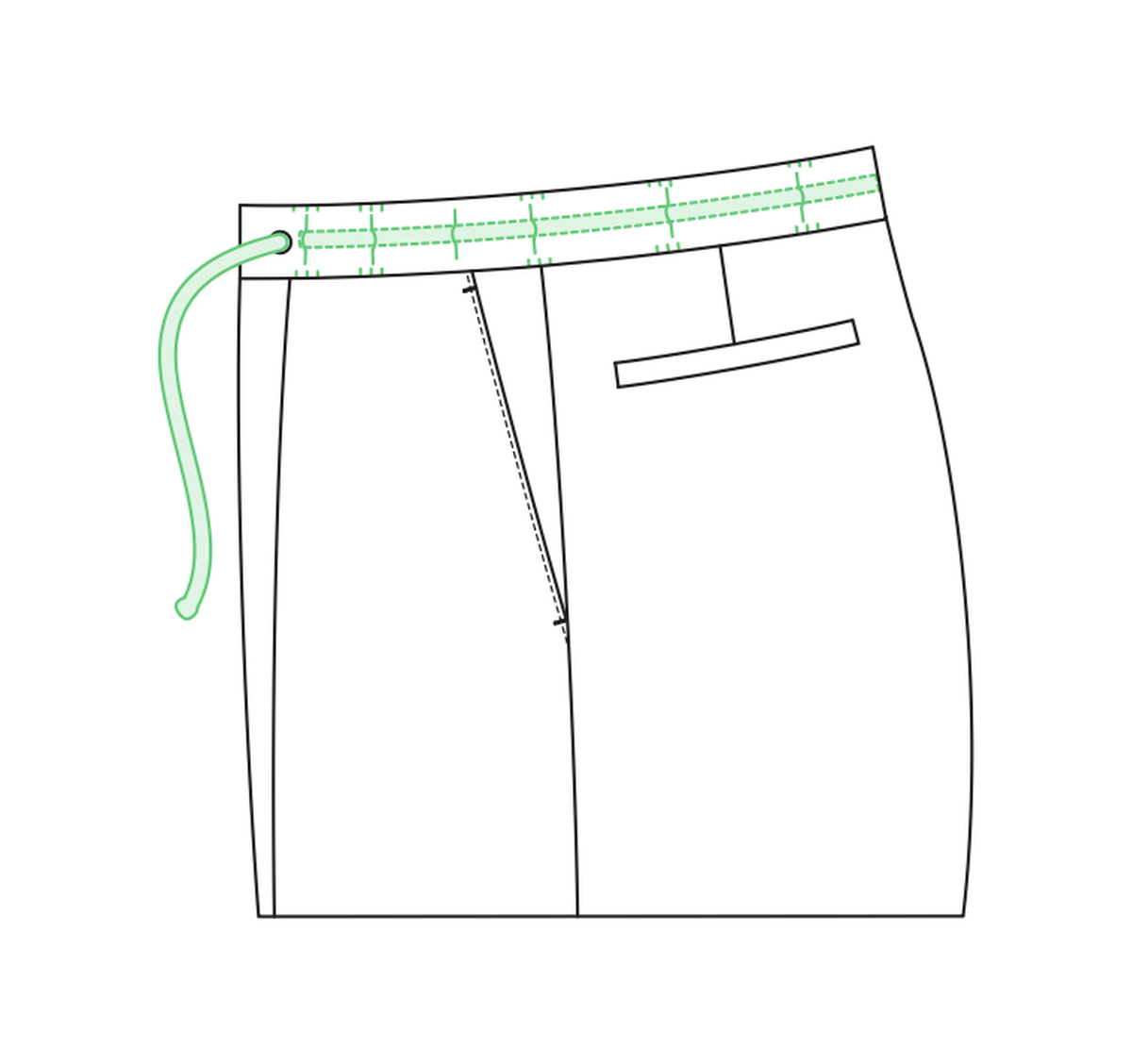 Drawstring-waistband tailored trouser reference