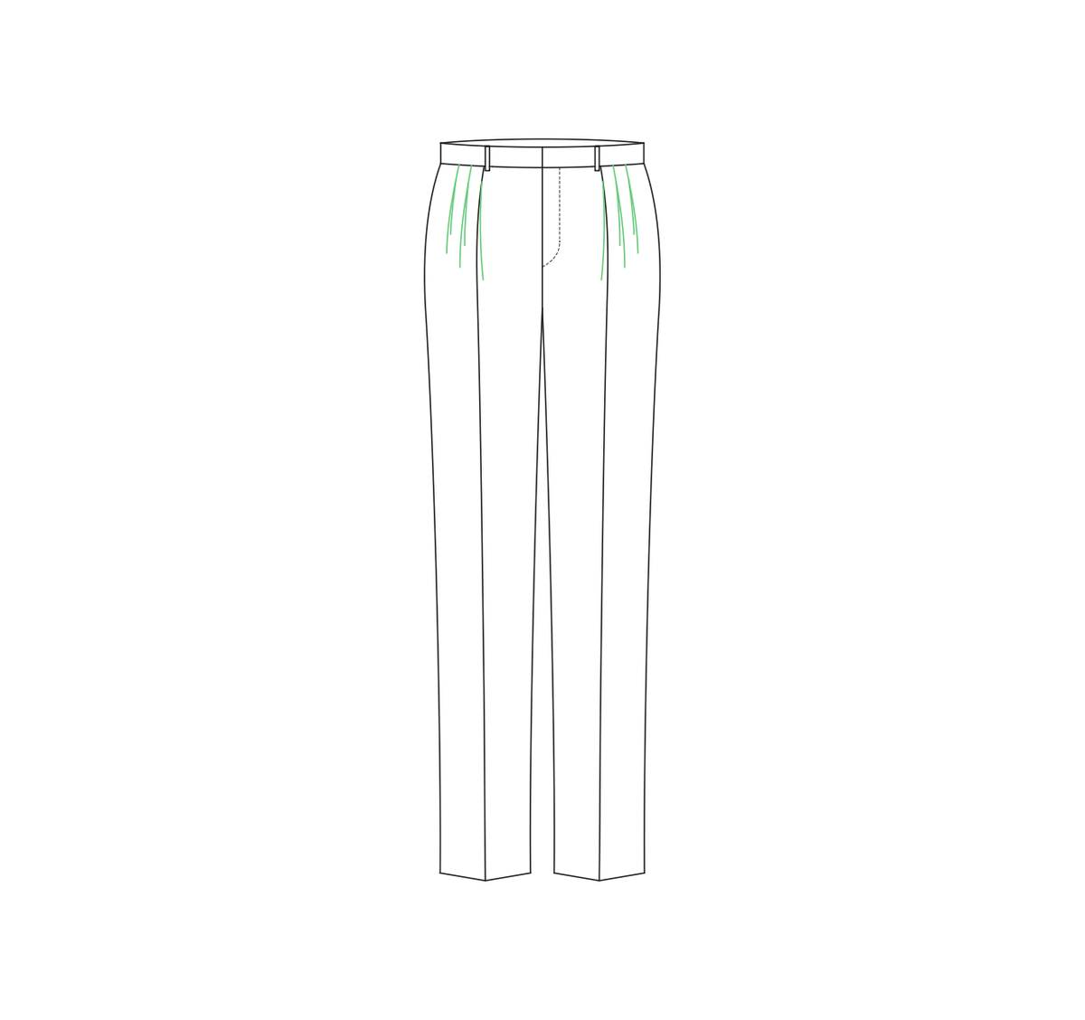 Three-pleat tailored trouser reference
