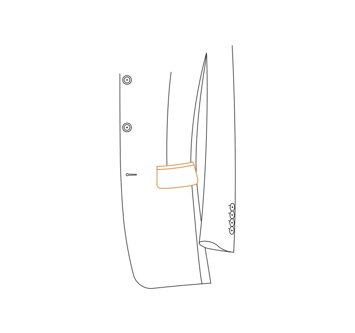 Double besom pocket with flap reference