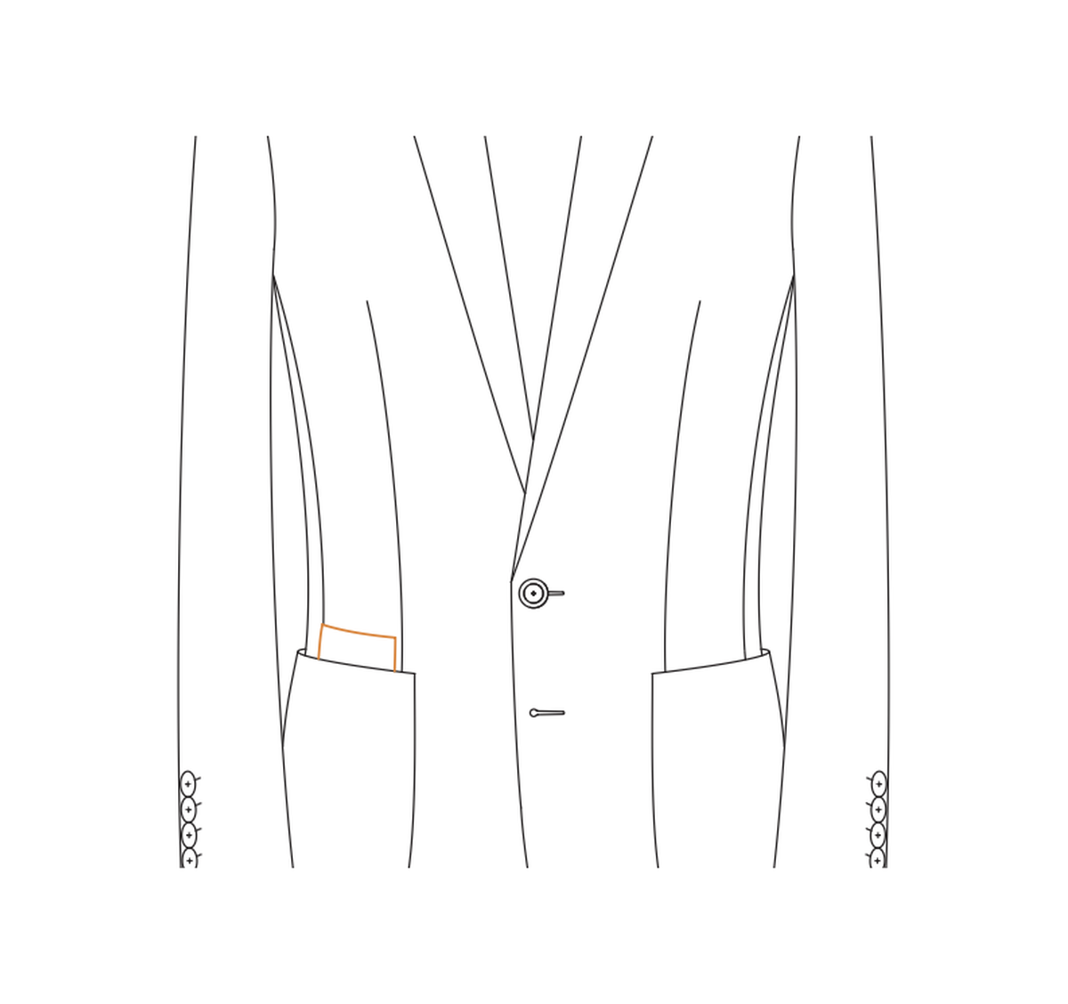 Half-hidden patch ticket pocket reference