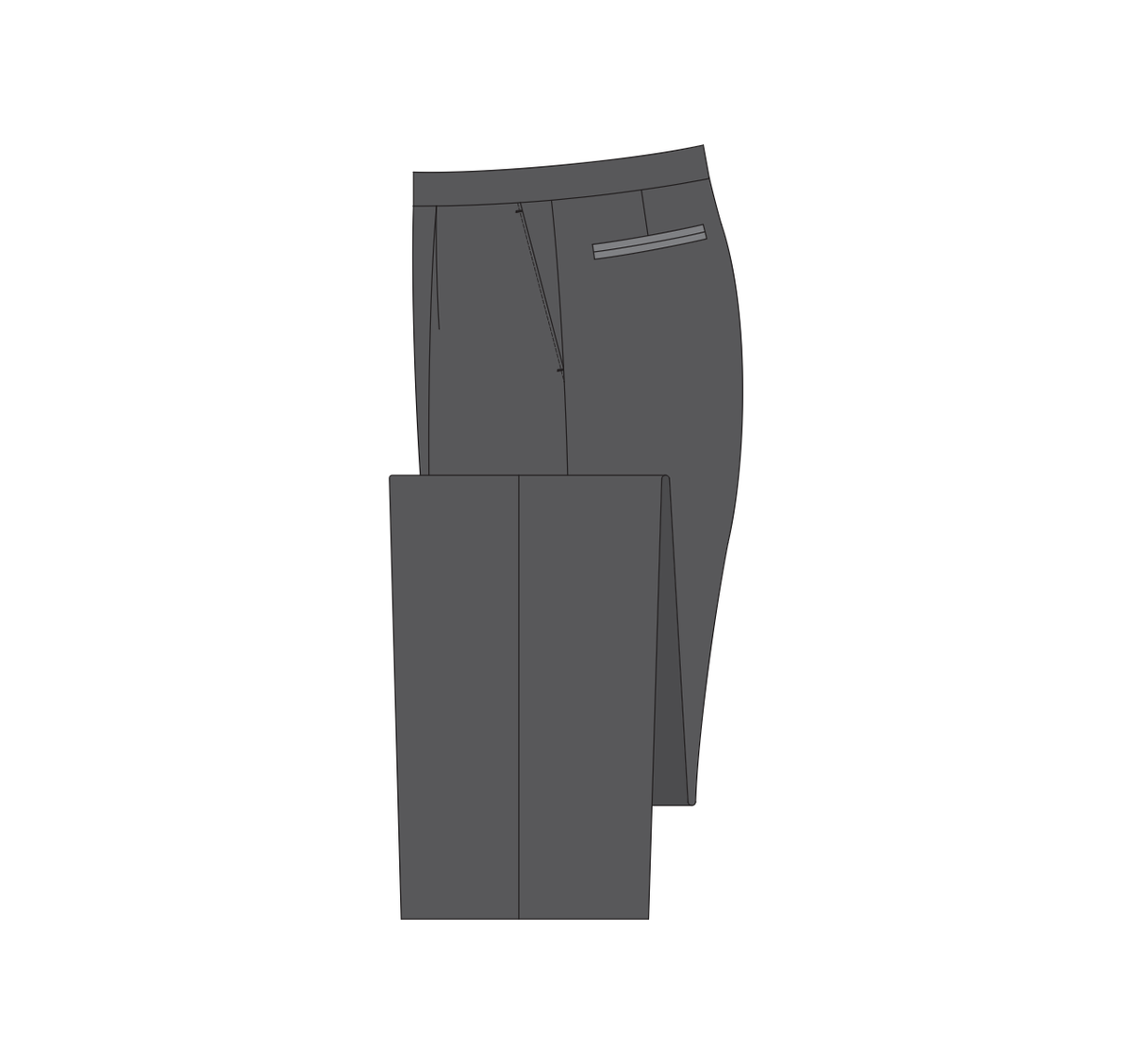 Tuxedo trousers with a satin pocket reference