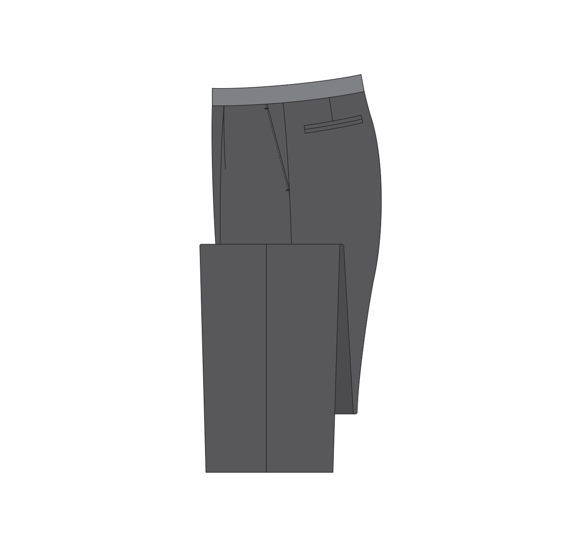 Tuxedo trousers with a satin waistband reference