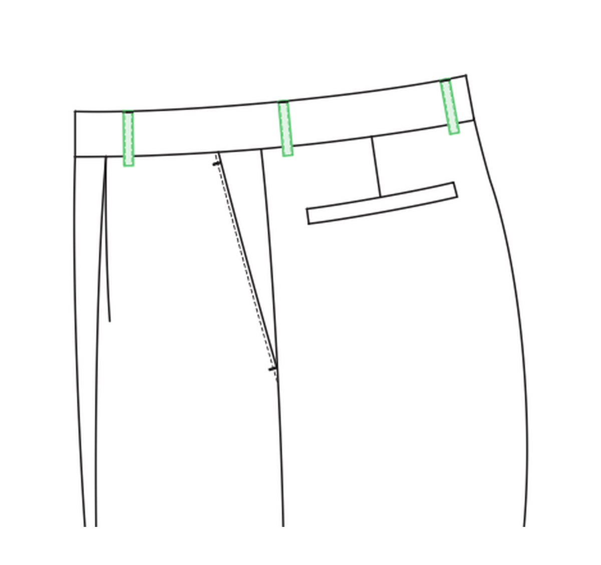 Three-eighth-inch trouser belt loops reference
